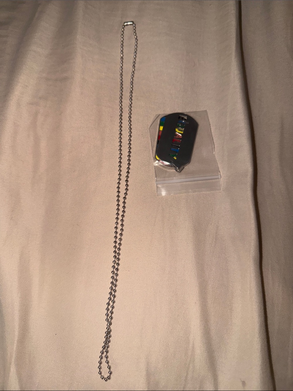 Metallic Silver 'EQUALITY' Pendant Necklace - Silver - Picture 4 of 4